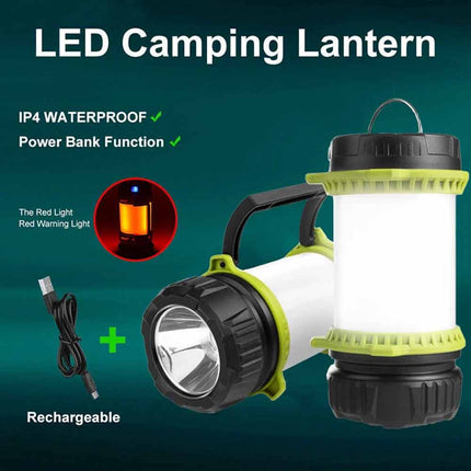 Rechargeable LED Camping Lantern Tent Light with Phone Power Bank