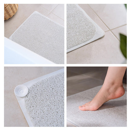 2X Anti-Slip Loofah Shower Rug Bath Mat with Quick Water Drain for Bathroom