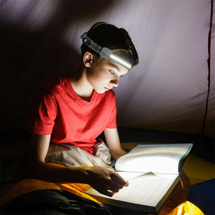COB LED Headlamp Flashlight Work Light Bar Head Band Lamp USB Charging
