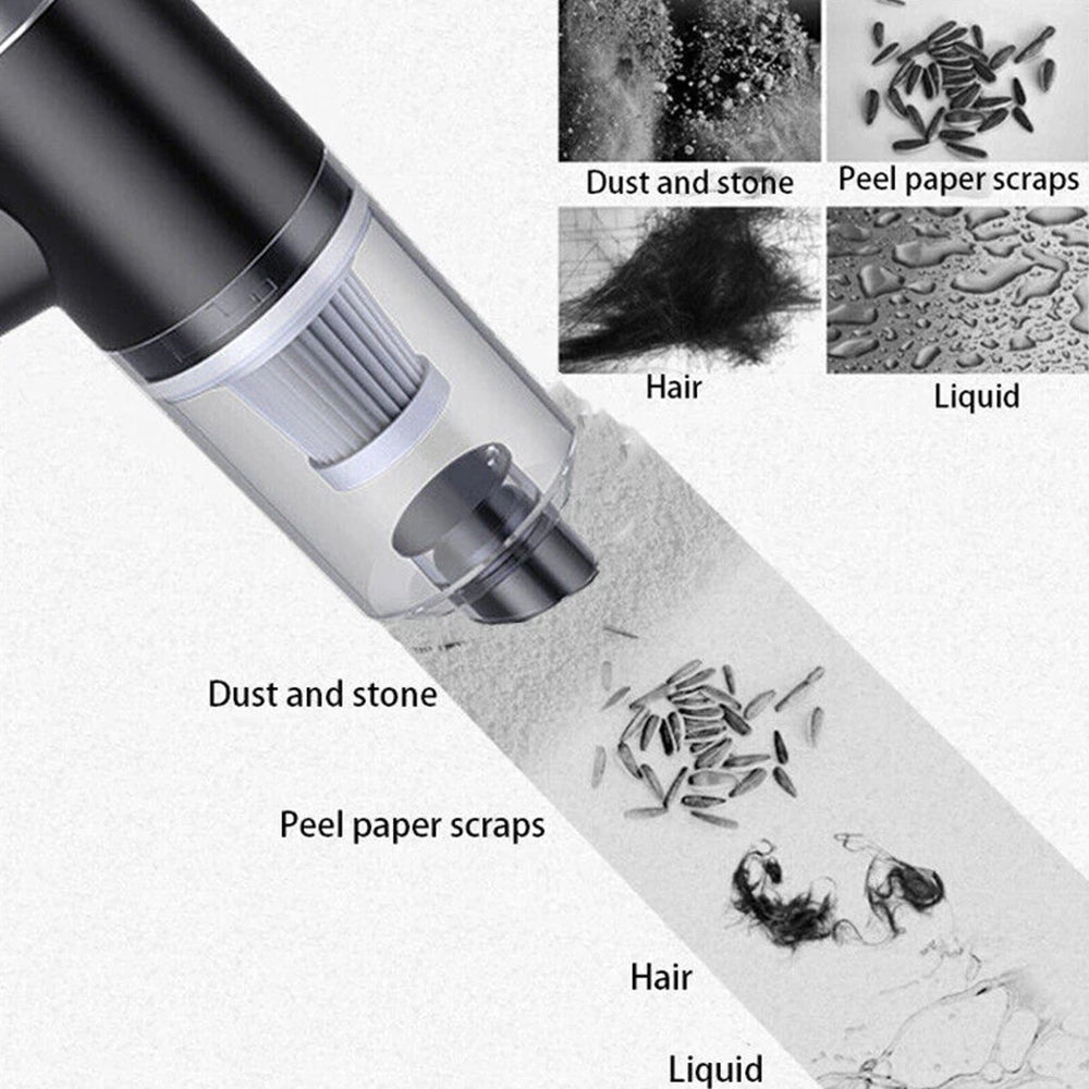 120W Cordless Handheld Vacuum Cleaner, Strong Suction for Car and Home Use