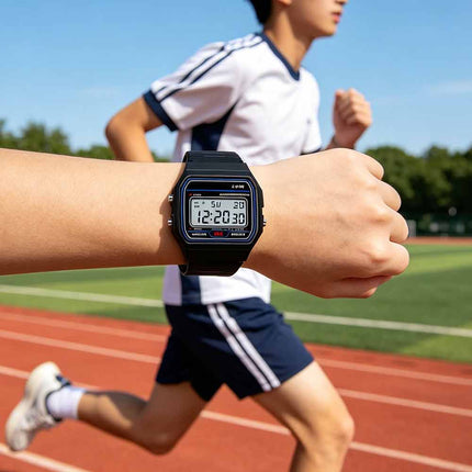 Classic New Digital Retro Sport Watch with Alarm & Stopwatch – Black for Kids & Students