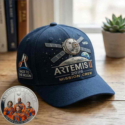 2026 Back to the Moon Cap, Artemis II Lunar Mission Commemorative Hat