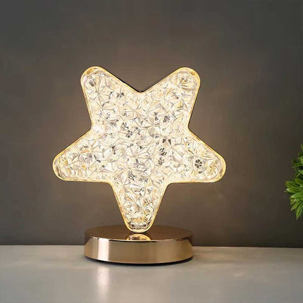 Star LED Crystal Table Lamp USB Rechargeable Touch Dimmable Night Light