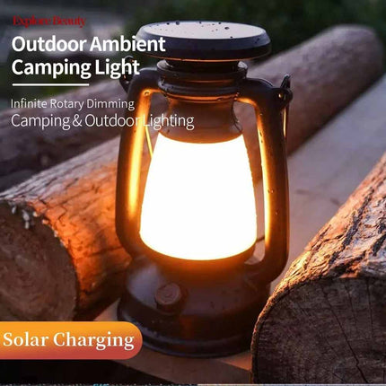 Solar & USB Rechargeable LED Camping Lantern for Tent Hiking Outdoor