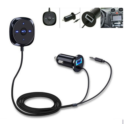 Bluetooth Car Adapter for Aux - 5.0 Receiver with USB Charger, Hands-Free Car Kit