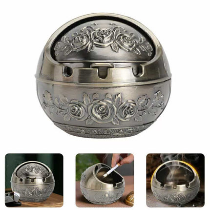 Decorative Lid Ashtray 8CM – Cigarette Holder for Car & Home