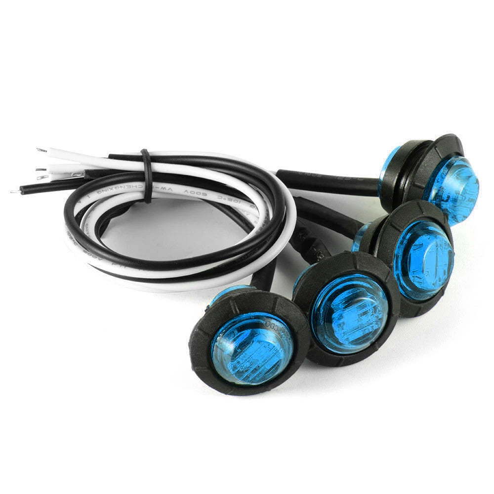10X Blue Round LED Courtesy Lights for Marine Boat Cabin, Deck, and Walkway