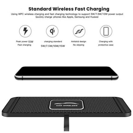 Car Wireless Fast Charging Mat Non-Slip Pad Holder with 1M Cable
