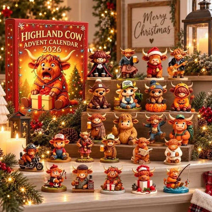 Highland Cow 3D Silicone Advent Calendar 2026 24-Day Christmas Countdown Gift