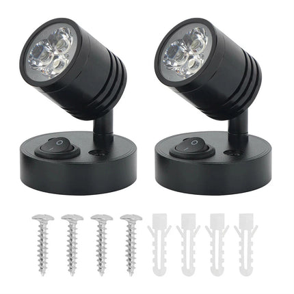 2x 12V LED Reading Spot Lights for Interior Use in Caravan, Camper, Motorhome, and Boat