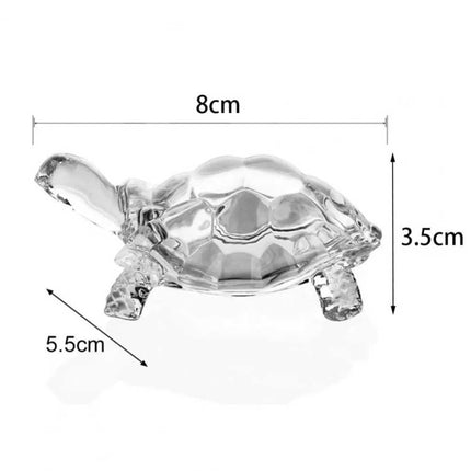 Crystal Glass Turtle Figurine Miniature Tortoise Statue Chinese Feng Shui Lucky