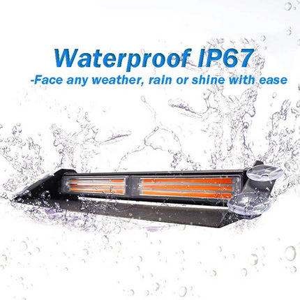 12V-24V Amber LED Strobe Beacon - Waterproof Vehicle Roof Warning Light for Recovery & Emergency