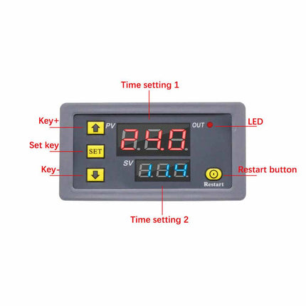 DC 12V 24V Digital Adjustable Cycle Timer Delay Relay Control Switch