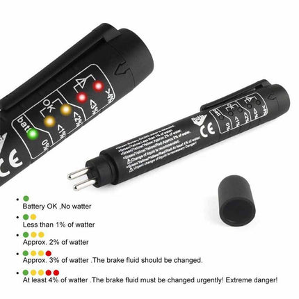 Digital LED Brake Fluid Tester - Moisture Detector Pen for Car Brake Oil Boiling Point, Quick Check Diagnostic Tool
