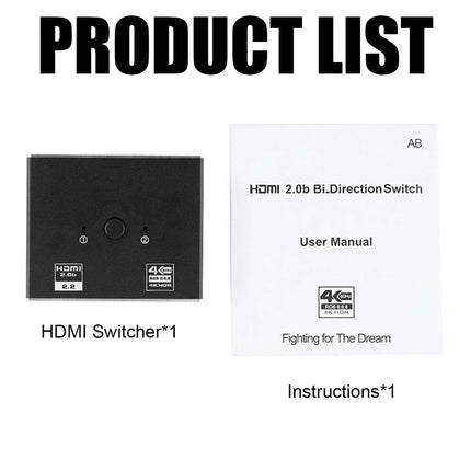 4K2K 60Hz HDMI 2.1 Switch 1x2 or 2x1 Bi-Directional Splitter
