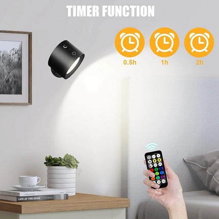 Rechargeable RGB Magnetic LED Wall Sconce Night Lamp with Remote