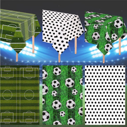 Soccer Theme Disposable Tablecloth Set of 2 for Party Background Cover