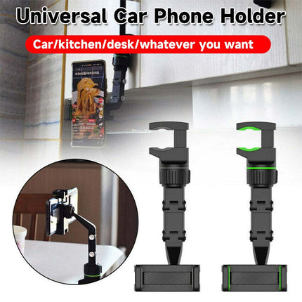 Universal Rearview Mirror Phone Mount - Hands-Free 360° Adjustable Car Cradle for GPS & Safe Driving