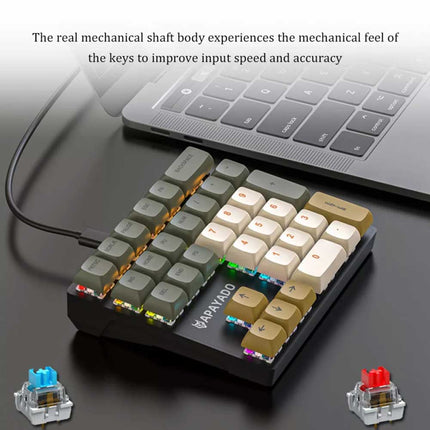 33-Key Left-Hand Mini Keyboard, PBT Keycaps, Plug & Play Keypad