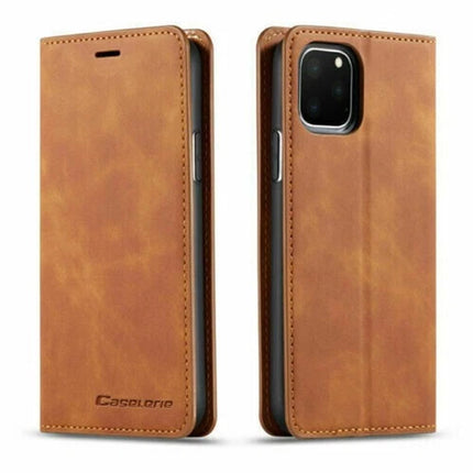 Premium Leather Magnetic Flip Wallet Case for iPhone 17