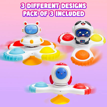 Fidget Spinner Space Toy Set 3pcs – Suction Cup Bath Fun Play