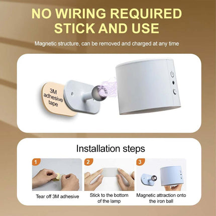Rechargeable Magnetic LED Wall Sconce Night Lamp with Remote