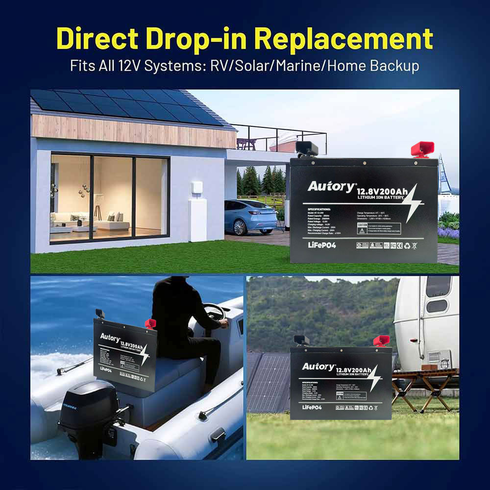 12.8V 200Ah LiFePO4 Battery with Metal Case | for RV, Solar, Marine