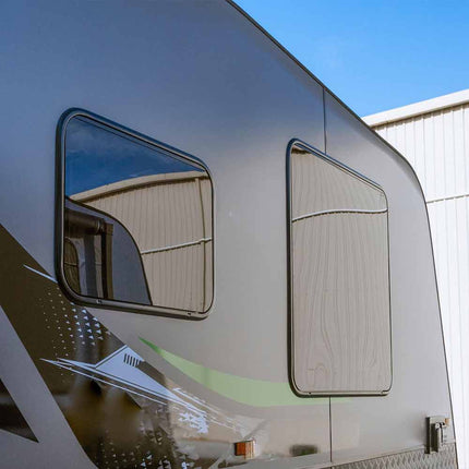 Large RV Window Locking Handle with Strut - 800x700mm Push-Out Caravan Window Mechanism