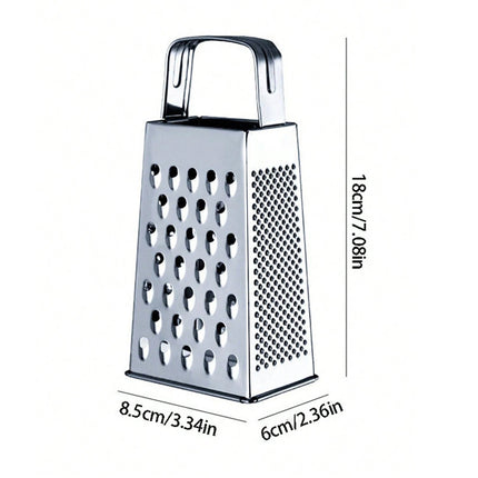4-Sided Box Cheese Grater, Stainless Steel 8 Inch Veggie Slicer Cutter