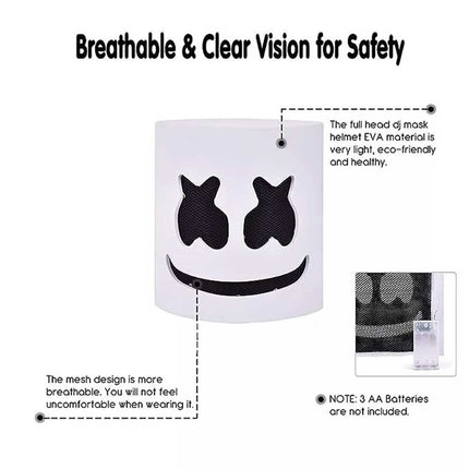 DJ Face Mask Helmet Cosplay Marshmallow Music Party Costume Mask