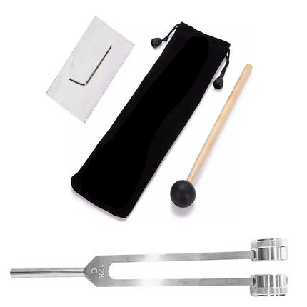 128Hz Tuning Fork & Hammer Kit – Sound Therapy Healing Instrument