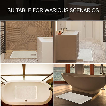 2X Anti-Slip Loofah Shower Rug Bath Mat with Quick Water Drain for Bathroom