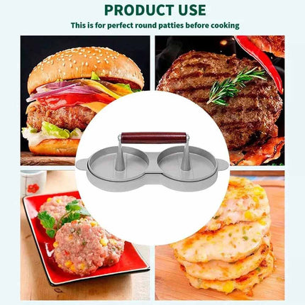 Double Burger Press Non Stick Aluminium Beef Patty Maker for BBQ