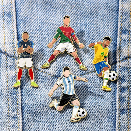 4PCS 2026 World Cup Football Star Pin Badge – Fan Backpack Accessory