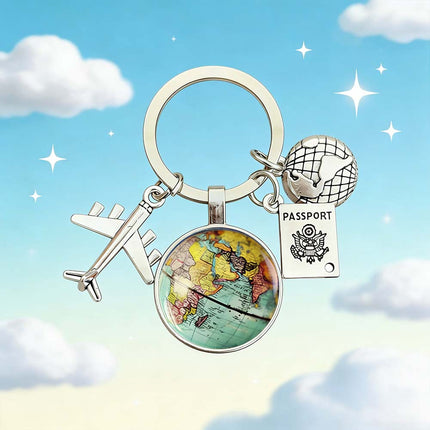 World Traveler Keyring – Souvenir Charm Collection for Luggage, Ideal Gift for Wanderers