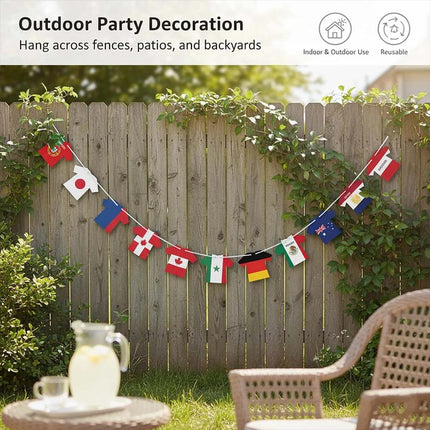 2026 World Cup Football Bunting Banner 49pcs Jersey Shape Flags