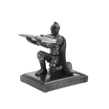 Resin Medieval Knight Soldier Pen Holder Office Desk Decor Warrior