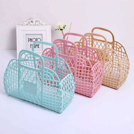Reusable Jelly Tote Beach Bag Gift Basket for Girls Bright Purse