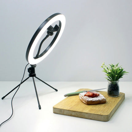 10" Ring Light with Desktop Tripod & Bluetooth Remote for Vlogging/Photography