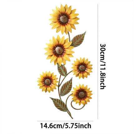 3D Metal Sunflower Wall Art for Garden & Indoor Outdoor Floral Decor