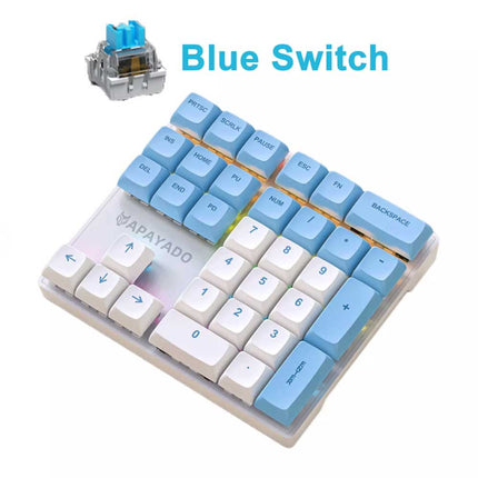 33-Key Left-Hand Mini Keyboard, PBT Keycaps, Plug & Play Keypad