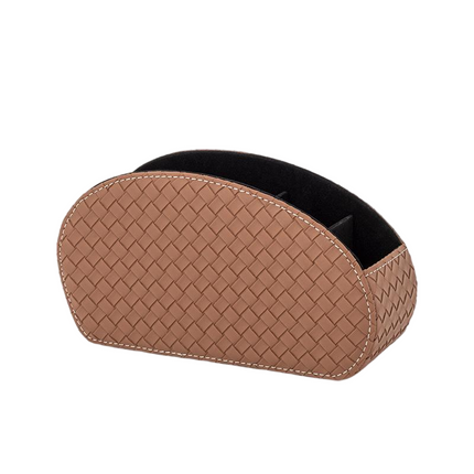 PU Leather Remote & Phone Storage Box Desk Organizer Holder for Home