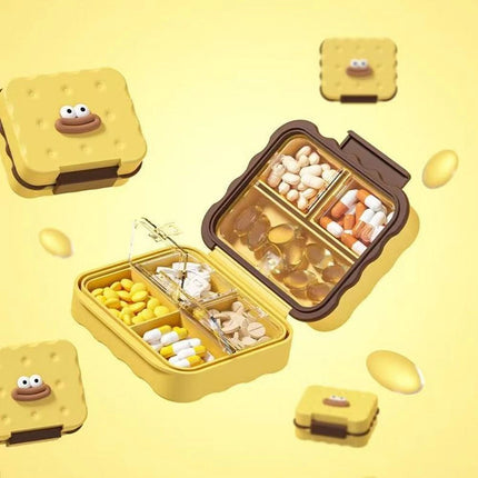 Cute Waterproof Mini 7-Compartment Pill Case for Travel Storage