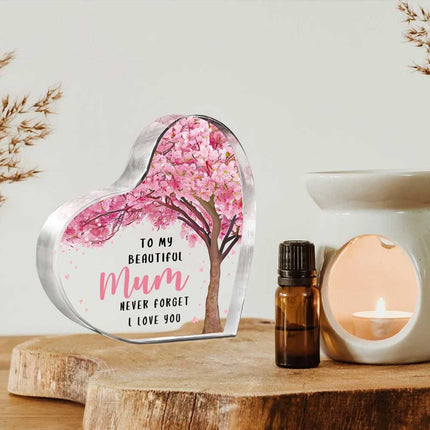 Handmade Love Heart Acrylic Decor Gift for Mom – 10x10cm