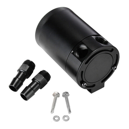 Universal Aluminum Baffled Oil Catch Can Tank - PCV Air Oil Separator for Car/Truck Engine Protection