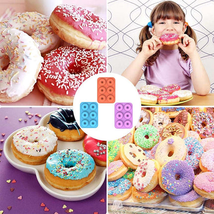 Silicone Donut Molds 3PCS, Non-Stick Baking Tray for Muffin, Chocolate, Cake, Cookie Doughnut