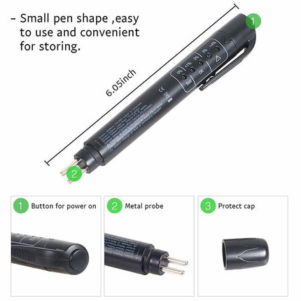 Digital LED Brake Fluid Tester - Moisture Detector Pen for Car Brake Oil Boiling Point, Quick Check Diagnostic Tool