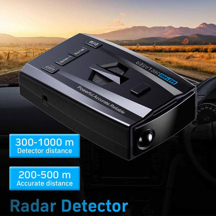 360° Car Radar Detector with Laser Detection - Voice Alerts for GPS & Safety Cameras, Full Band Protection for Driver Assistance