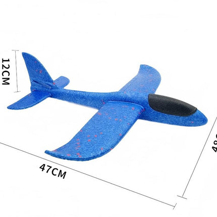 48CM Foam Glider Stunt Plane w/ Head Light, Hand Throw Outdoor Toy for Kids