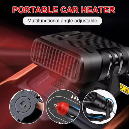 24V Portable Car Heater – 200W Fast Defroster & Demister for Windscreen, Dual-Mode Warm Air Fan for Trucks/Vans